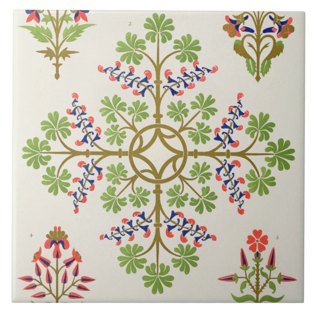 Rose motif wallpaper design, printed by M. & N. Ha Tile (Front)