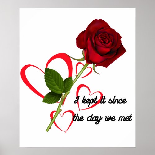 Rose motif with a romantic quote poster