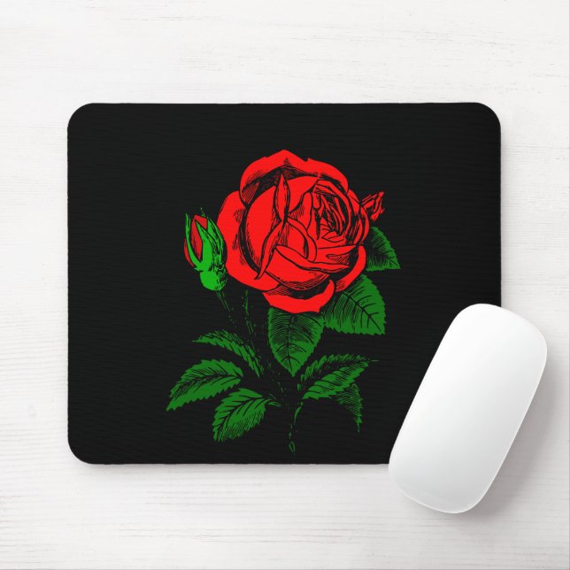 Rose Mouse Pad (With Mouse)