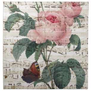 Rose Music Napkin