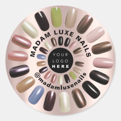 Rose Nails Stylist Boutique Online Custom Logo Classic Round Sticker