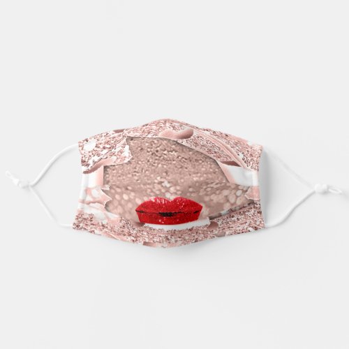 Rose Name Blush Spark 3D Effect Red Lips Covid Adult Cloth Face Mask