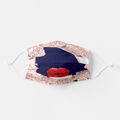 Rose Name Blush Spark 3D Navy Red Lips Covid_19 Adult Cloth Face Mask