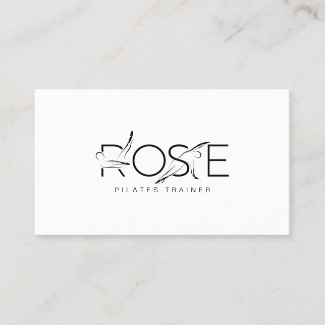 ROSE Name Pilates Instructor  Business Card (Front)