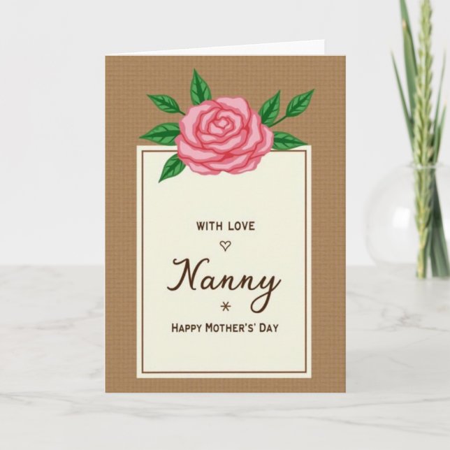 Rose Nanny Sweet Mothers Day Card (Front)