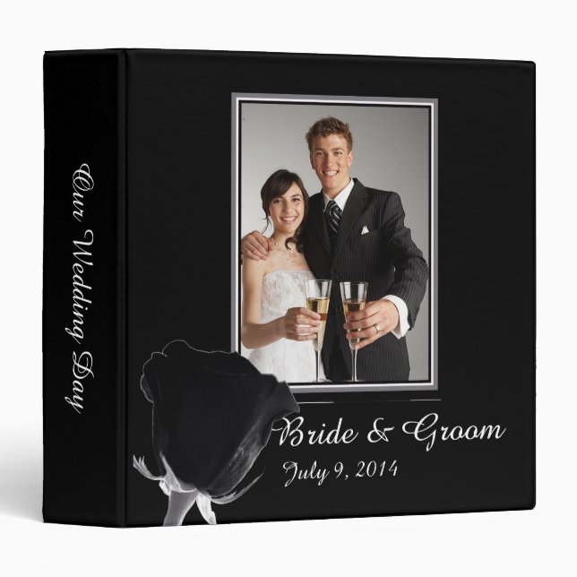 Rose Noire Wedding Photo Album 3 Ring Binder (Front/Spine)