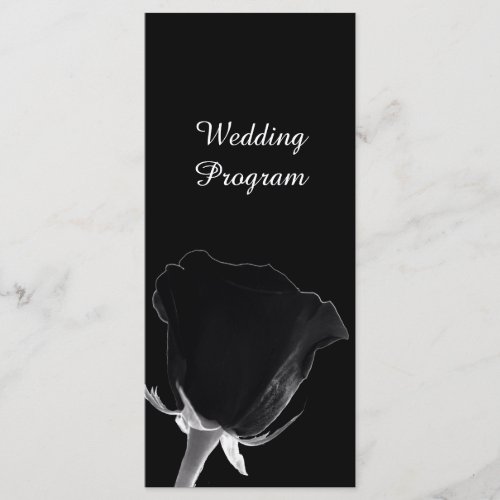 Rose Noire Wedding Program Card