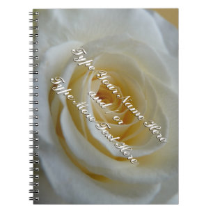 Rose Notebook Personalize Romantic White Rose Book