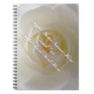 Rose Notebook Personalize Romantic White Rose Book