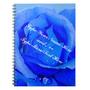 Rose Notebook Personalized Blue Rose Jounal Book
