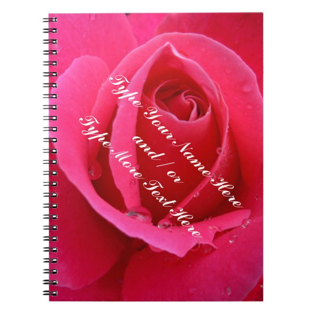 Rose Notebook Personalized Romantic Pink Rose Book (Front)