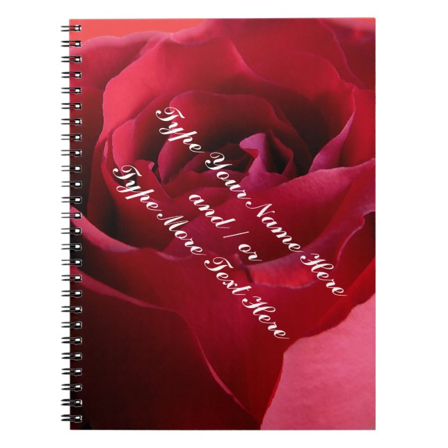 Rose Notebook Personalized Romantic Rose Book (Front)