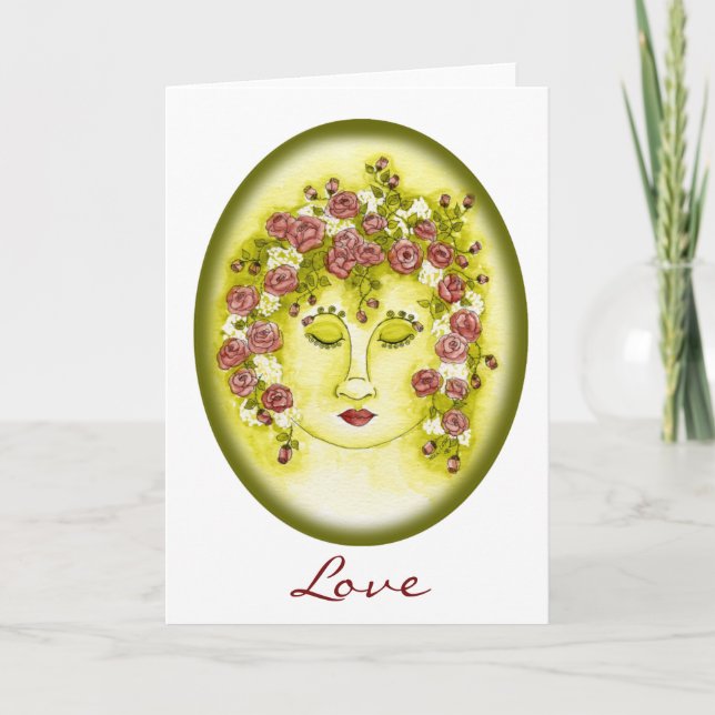 Rose Nymph Card - Customize Saying (Front)