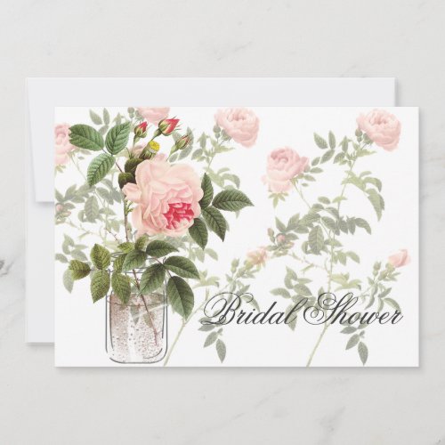 Rose of Orleans White Bridal Shower Invitation