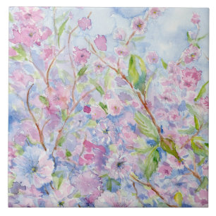 Rose of Sharon Decorative Accent Tile