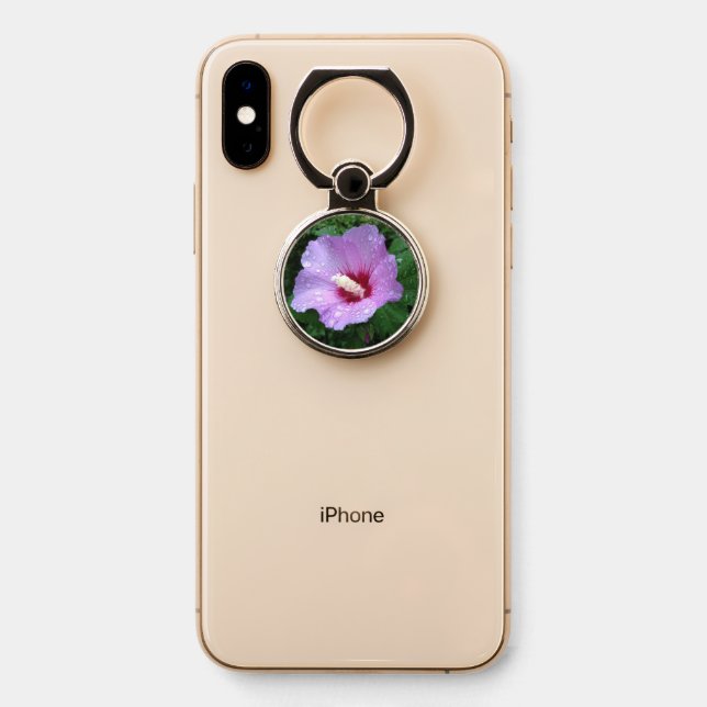 Rose of Sharon Phone Ring Holder and Stand (On Phone)