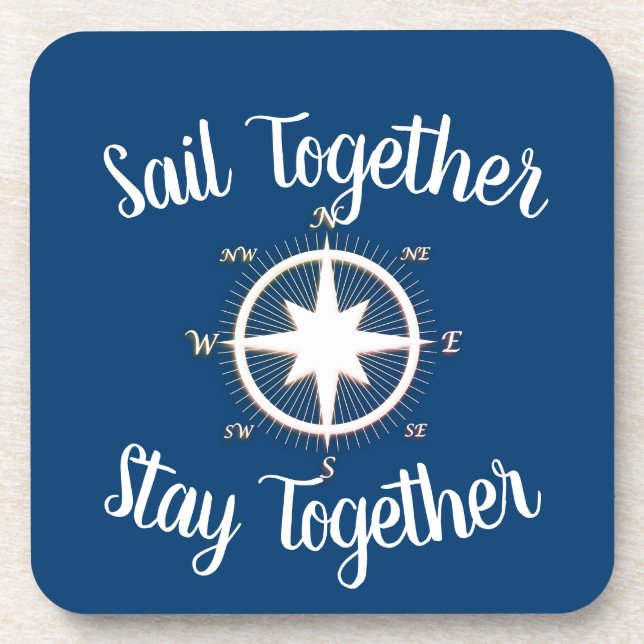 Rose of Winds Nautical Compass Custom Beverage Coaster (Front)