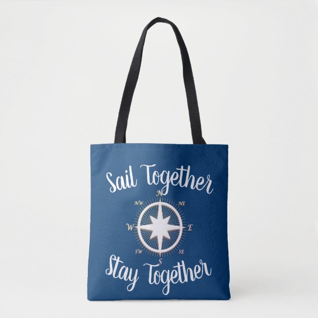 Rose of Winds Nautical Compass Custom Tote Bag (Front)