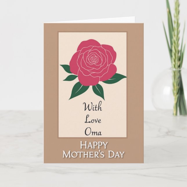 Rose Oma Mothers Day Card (Front)