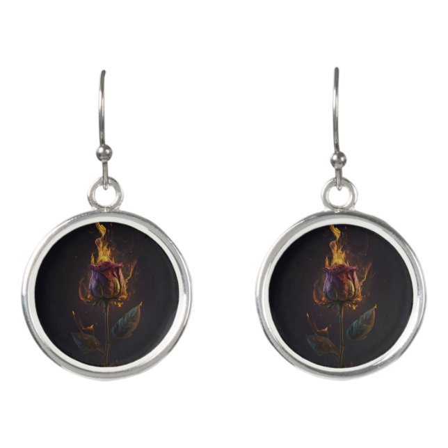 rose on fire earrings (Front)