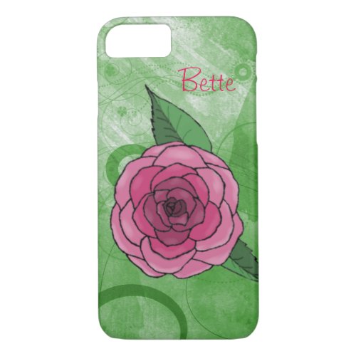 Rose On Green iPhone 7 Case