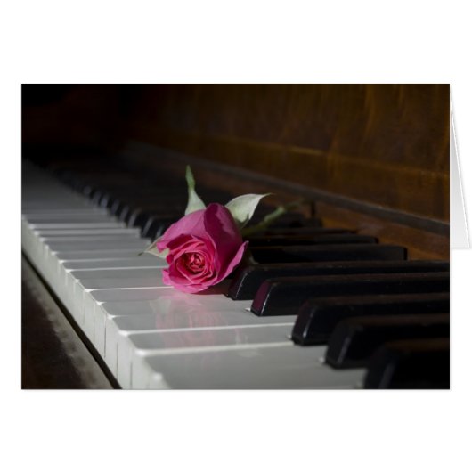 Rose on Piano Cards (Front Horizontal)