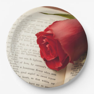 Rose on Shakespeare Paper Plates