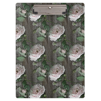 Rose on Weathered Wood Clipboard