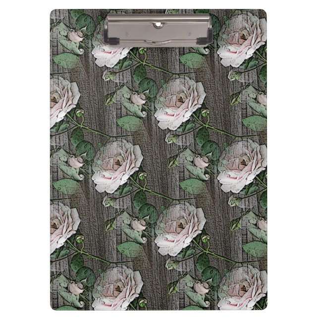 Rose on Weathered Wood Clipboard (Front)