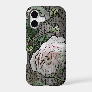 Rose on Weathered Wood iPhone 17 Case