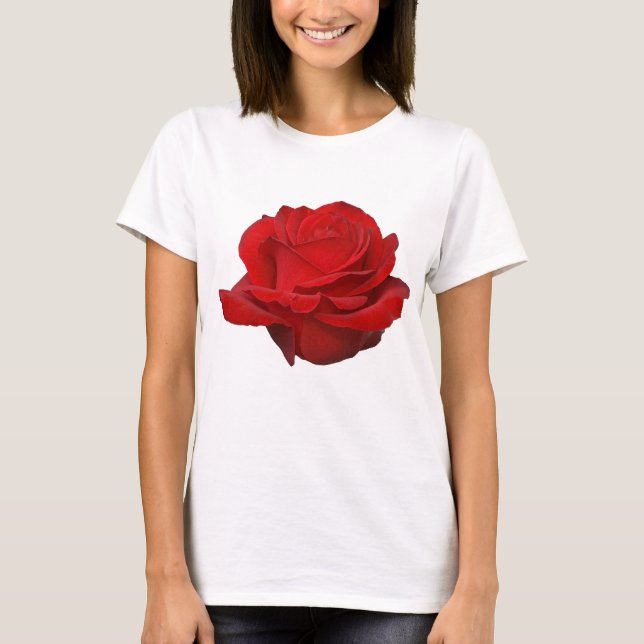 Rose on White T-Shirt (Front)