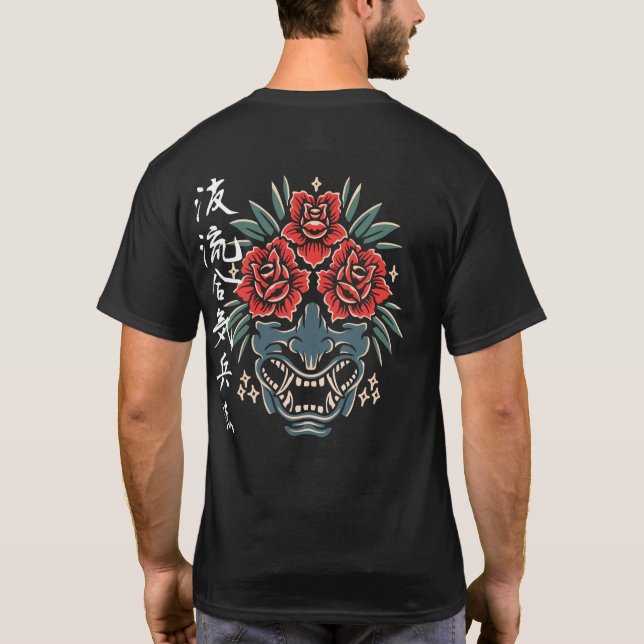 Rose Oni Kanji T-Shirt (Back)