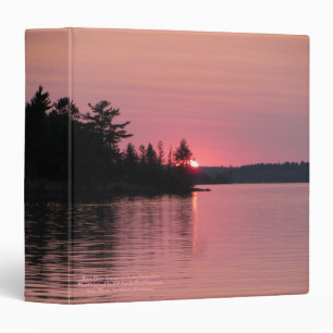 Rose Orange Glow Sunset on Lake Vermilion 3 Ring Binder