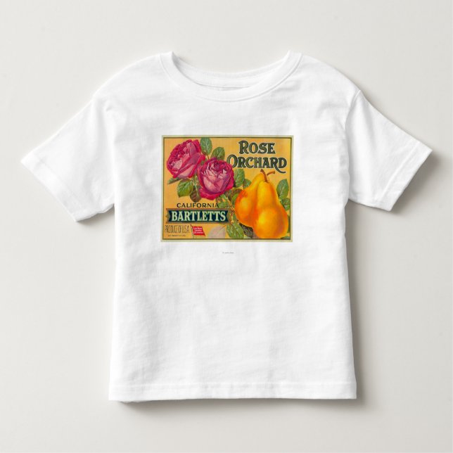 Rose Orchard Pear Crate Label Toddler T-shirt (Front)