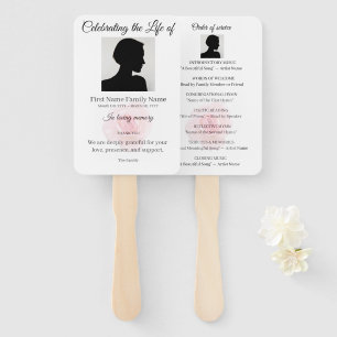 Rose order of service hand fan