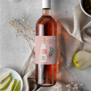 Rosé over Roses Pink Wine Valentine's Day Party Label