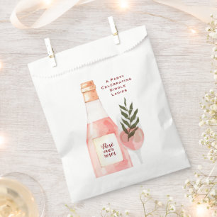 Rosé over Roses Valentine Pink Wine Party Favor Bag