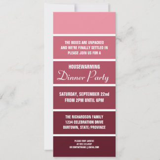 Rose Paint Sample Card Housewarming Invitation
