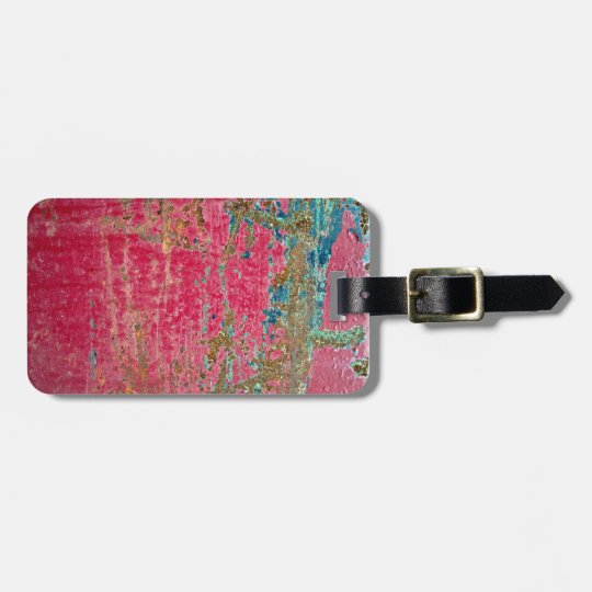 Rose Painted Metal Texture Bag Tag