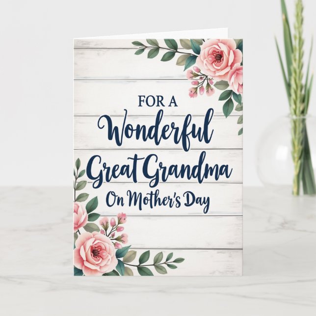 Rose Painted Mothers Day Card (Front)