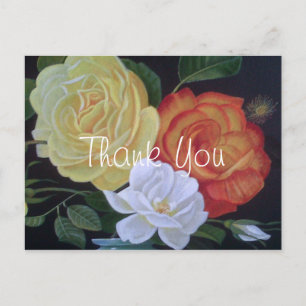 Rose Painting Thank You Postcard