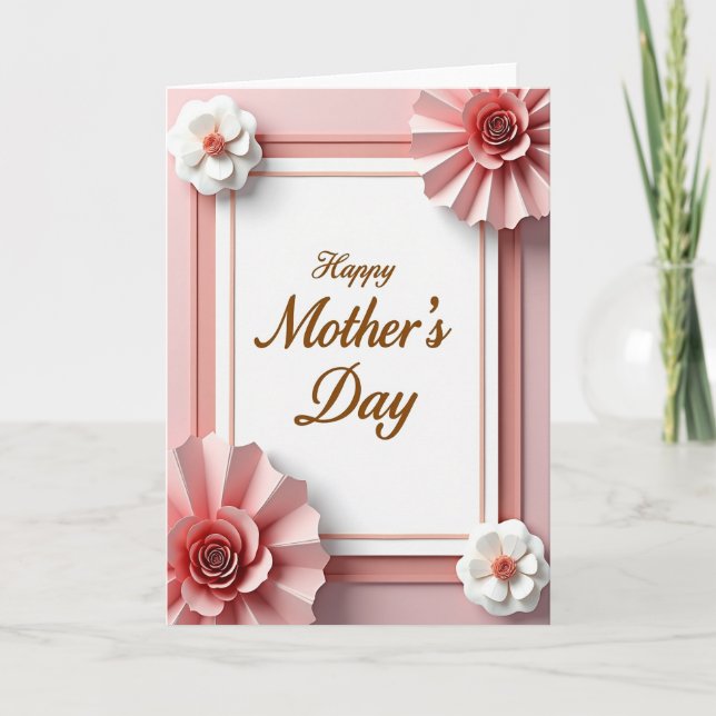 Rose Paper Art Mothers Day Card (Front)