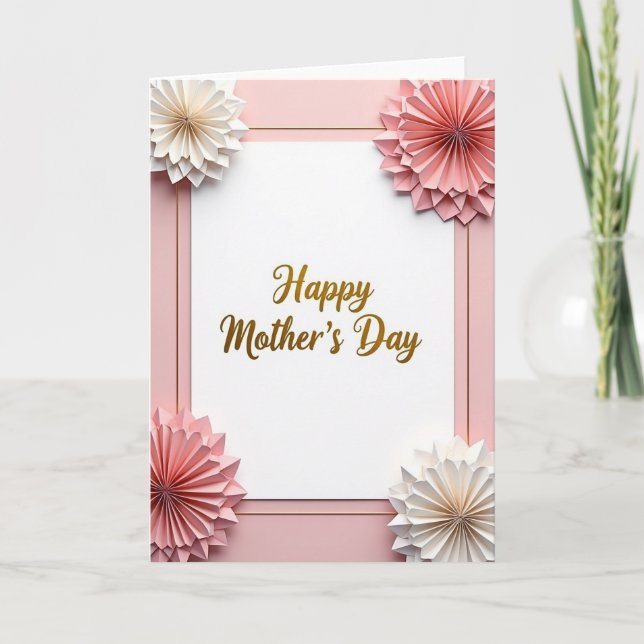 Rose Paper Mothers Day Card (Front)