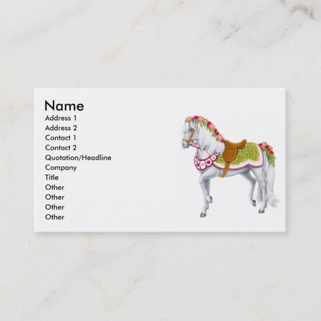 Rose Parade Horse Business Card (Front)