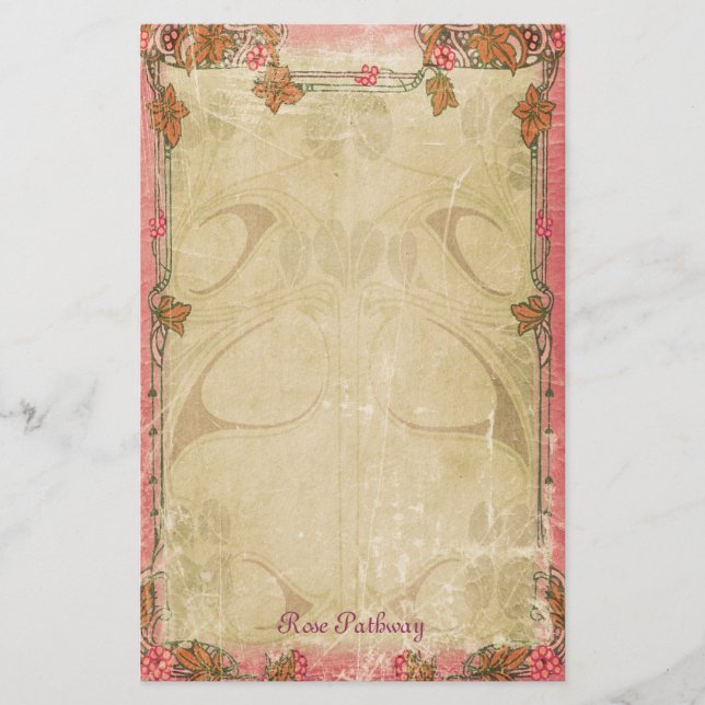 Rose Pathway - Art Nouveau Stationery (Front)
