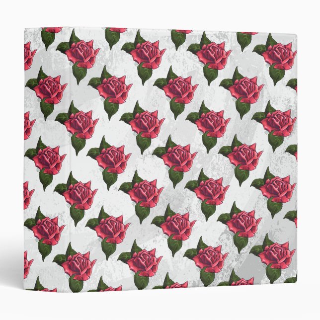 Rose Pattern 3 Ring Binder (Front/Spine)