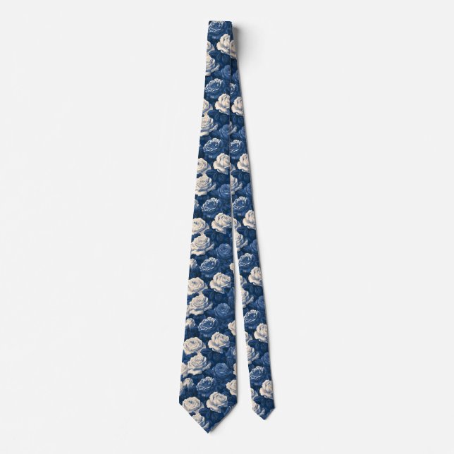Rose Pattern Anniversary Commencement Neck Tie (Front)