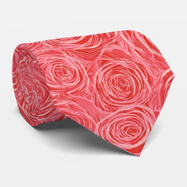 Rose Pattern Brother Graduation Neck Tie (Rolled)