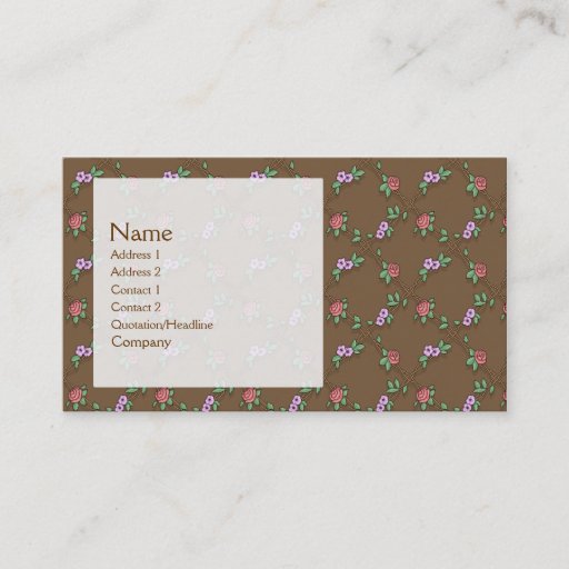 Customizable Rose Pattern Business Card Template