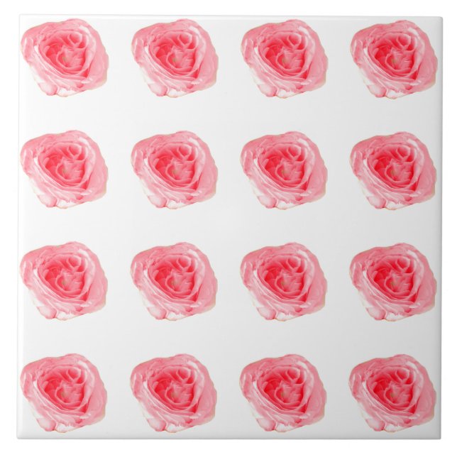 Rose Pattern Ceramic Tile (Front)